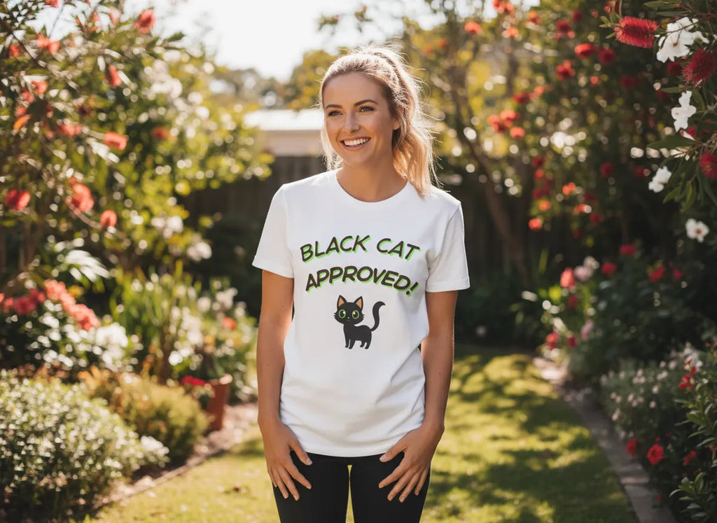 Black Cat Approved! T-Shirt | Cute Black Cat Graphic