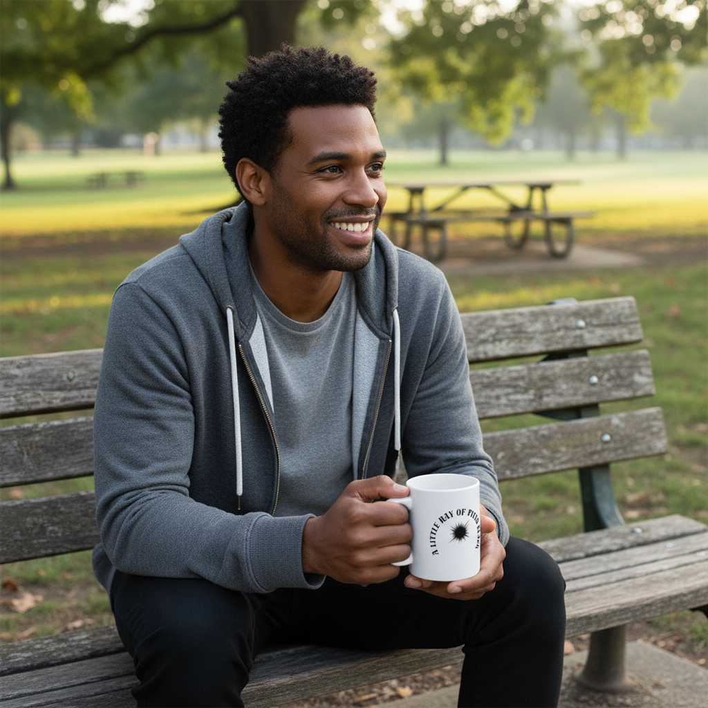 A Little Ray of Pitch Black Mug | Ceramic Coffee Cup 11oz
