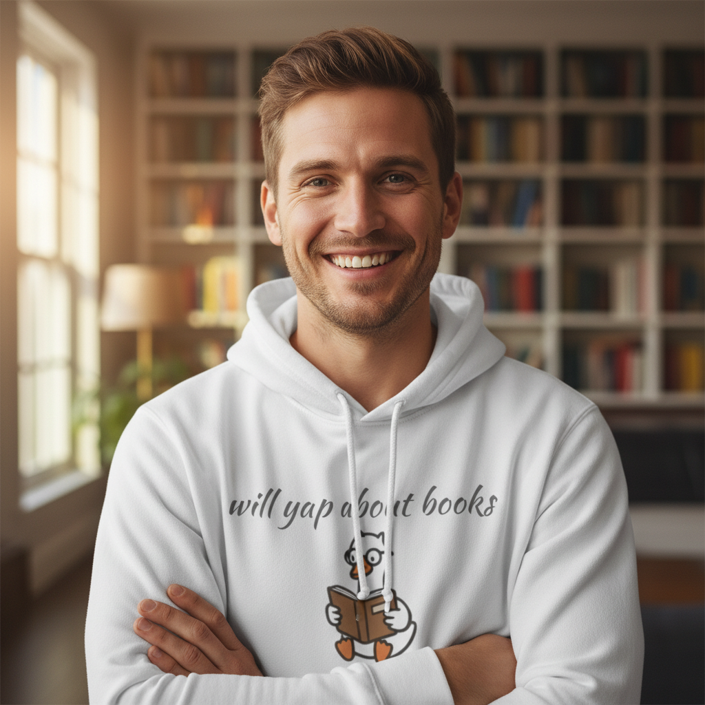 Will Yap About Books Duck Hoodie | Cozy Book Lover Gift Hoodie for Readers & Bookworms