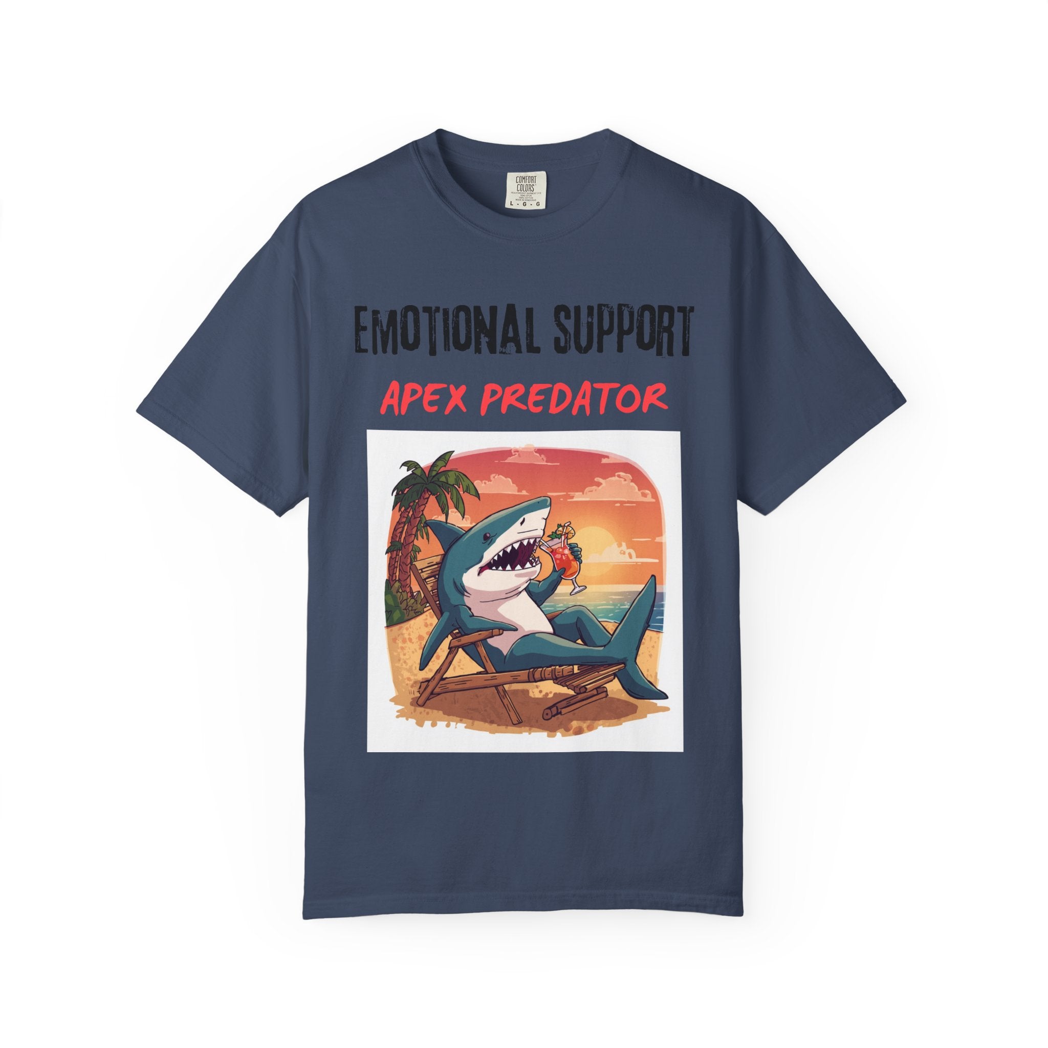 Emotional Support Apex Predator T-Shirt | Shark Beach Sunset Graphic Tee