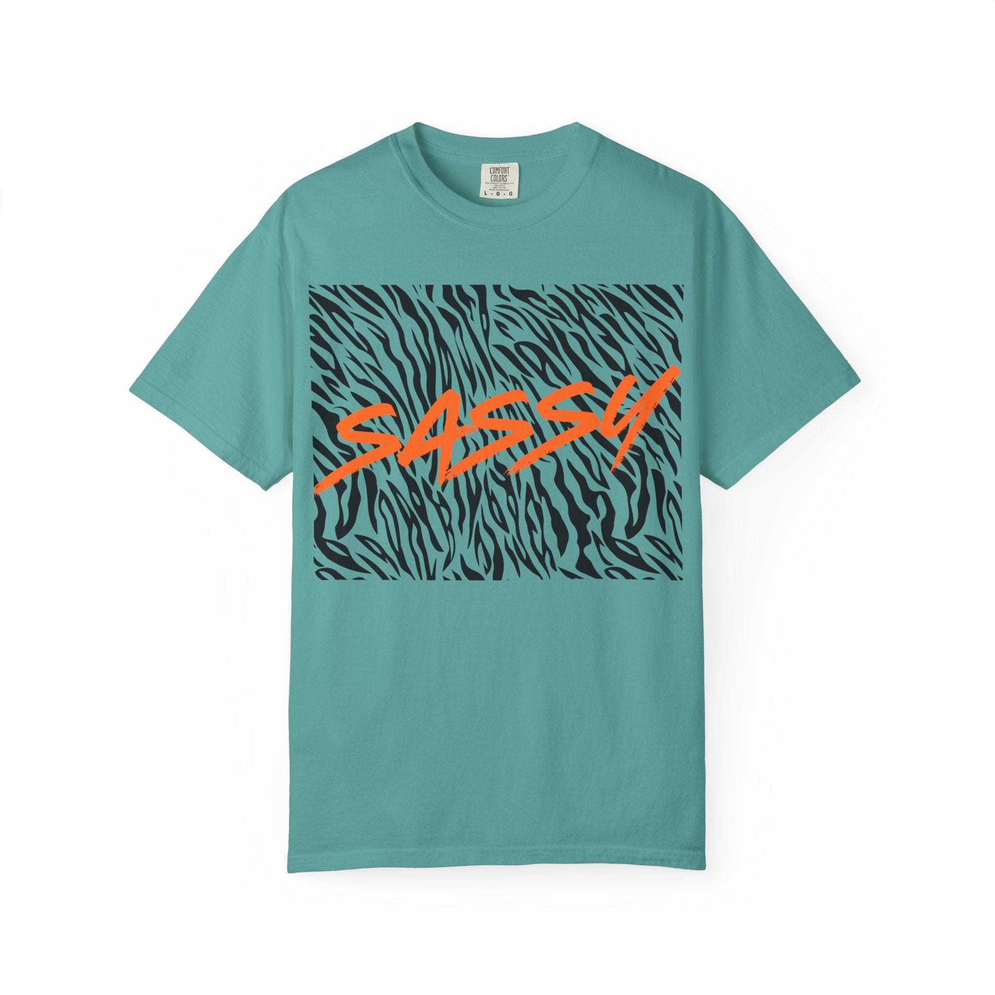 Sassy Zebra Graphic T-Shirt | Bold Orange Script Animal Print Tee