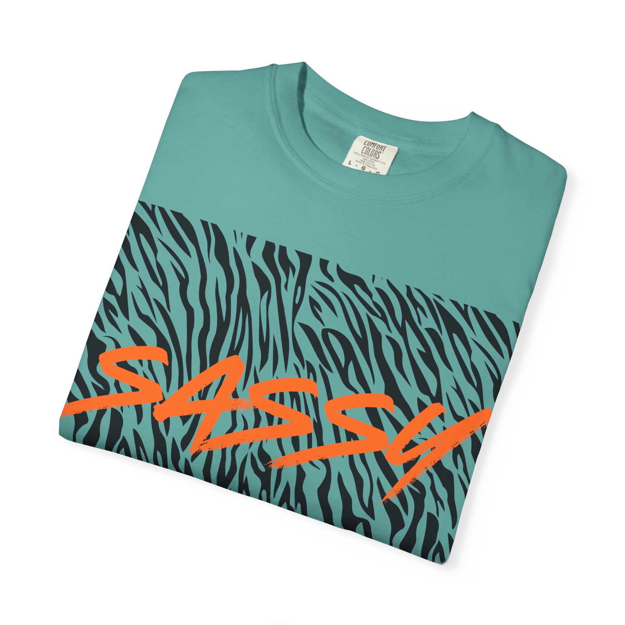 Sassy Zebra Graphic T-Shirt | Bold Orange Script Animal Print Tee