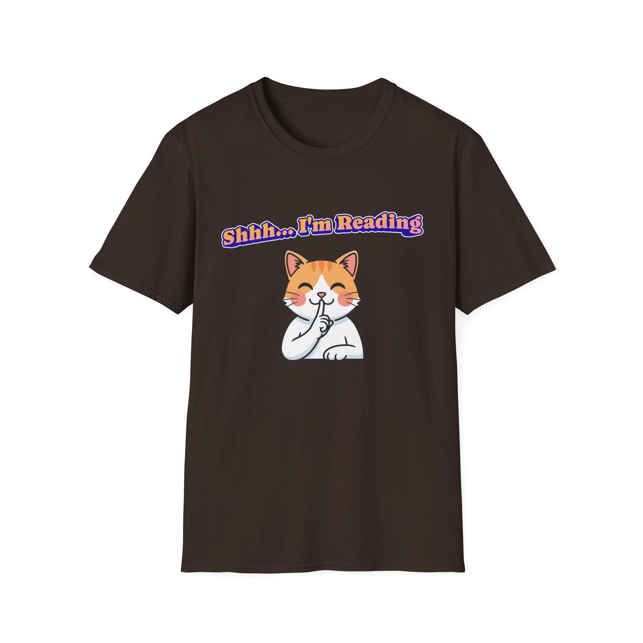 Shhh I'm Reading Cat T-Shirt | Funny Cat & Book Lover Gift Tee for Readers