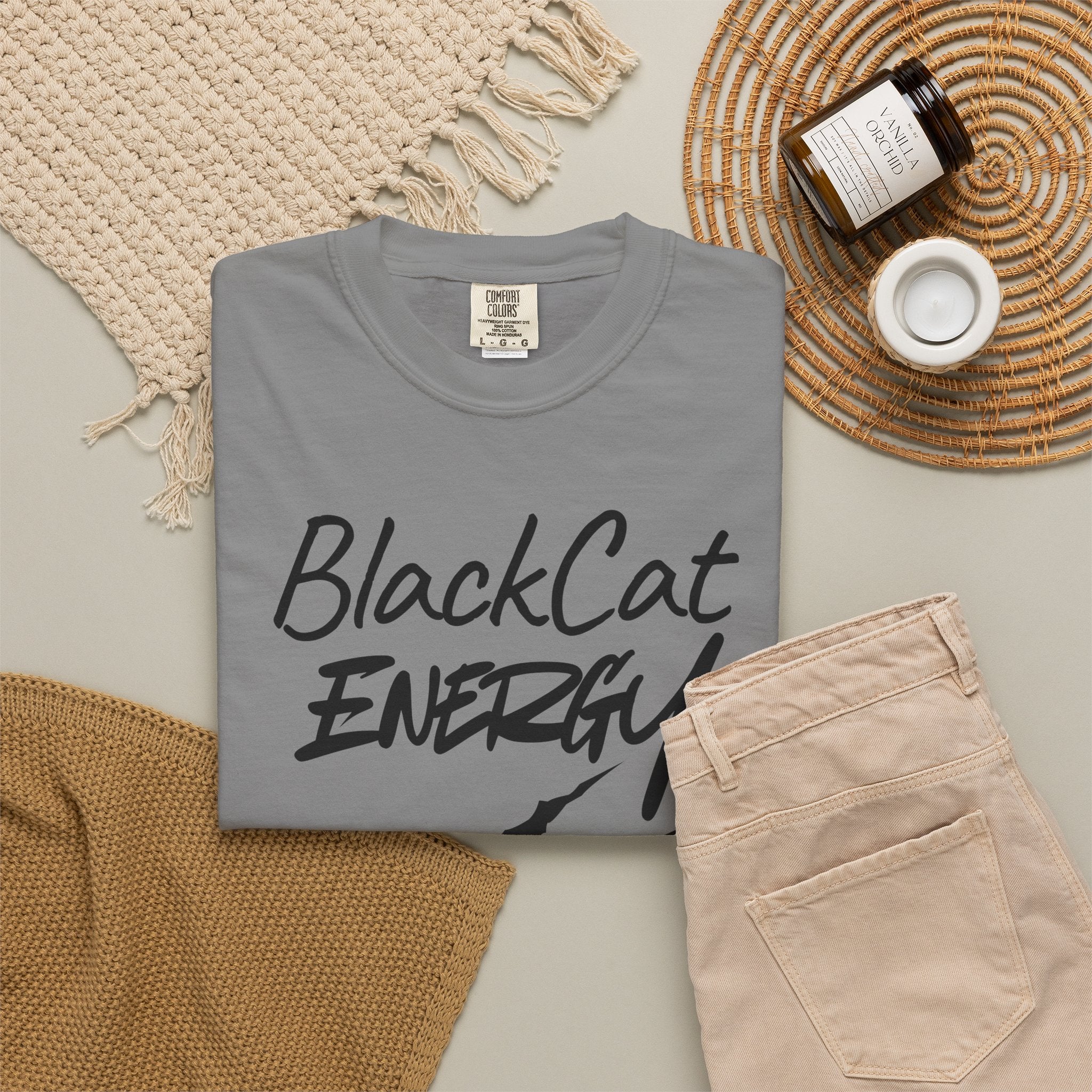 Black Cat Energy T-Shirt | Witchy Cat Lover Graphic Tee