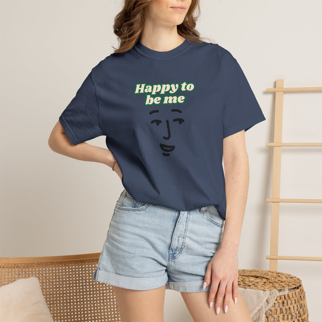 Happy to Be Me Face Graphic T-Shirt | Positive Slogan Tee
