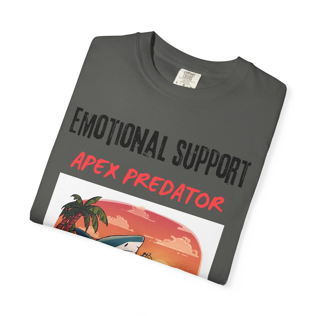 Emotional Support Apex Predator T-Shirt | Shark Beach Sunset Graphic Tee
