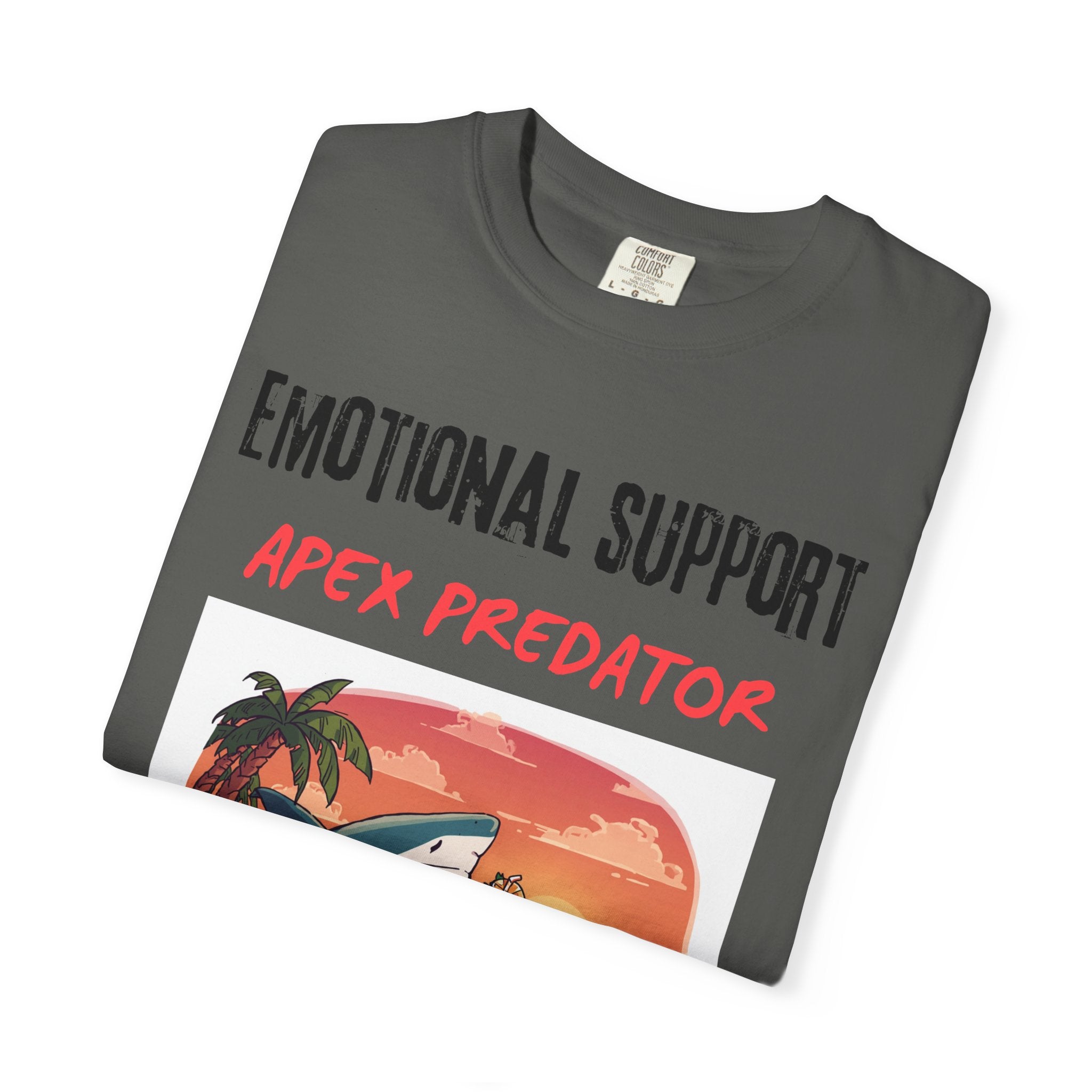 Emotional Support Apex Predator T-Shirt | Shark Beach Sunset Graphic Tee