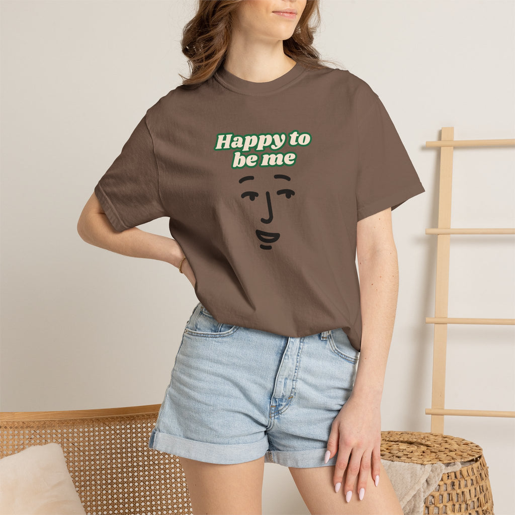 Happy to Be Me Face Graphic T-Shirt | Positive Slogan Tee