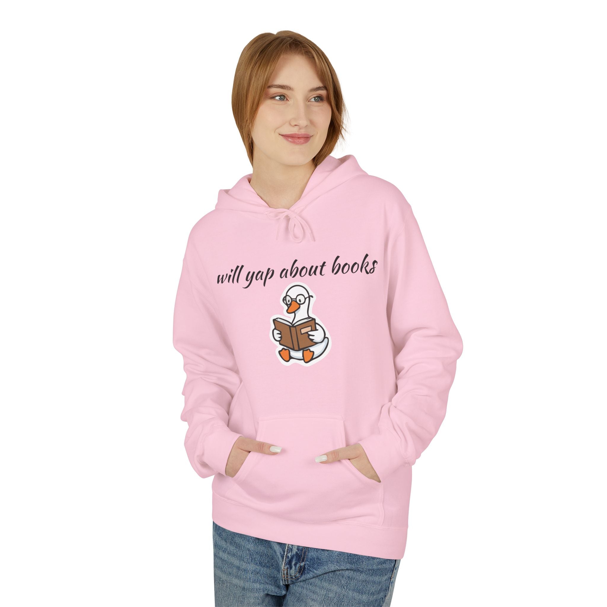 Will Yap About Books Duck Hoodie | Cozy Book Lover Gift Hoodie for Readers & Bookworms