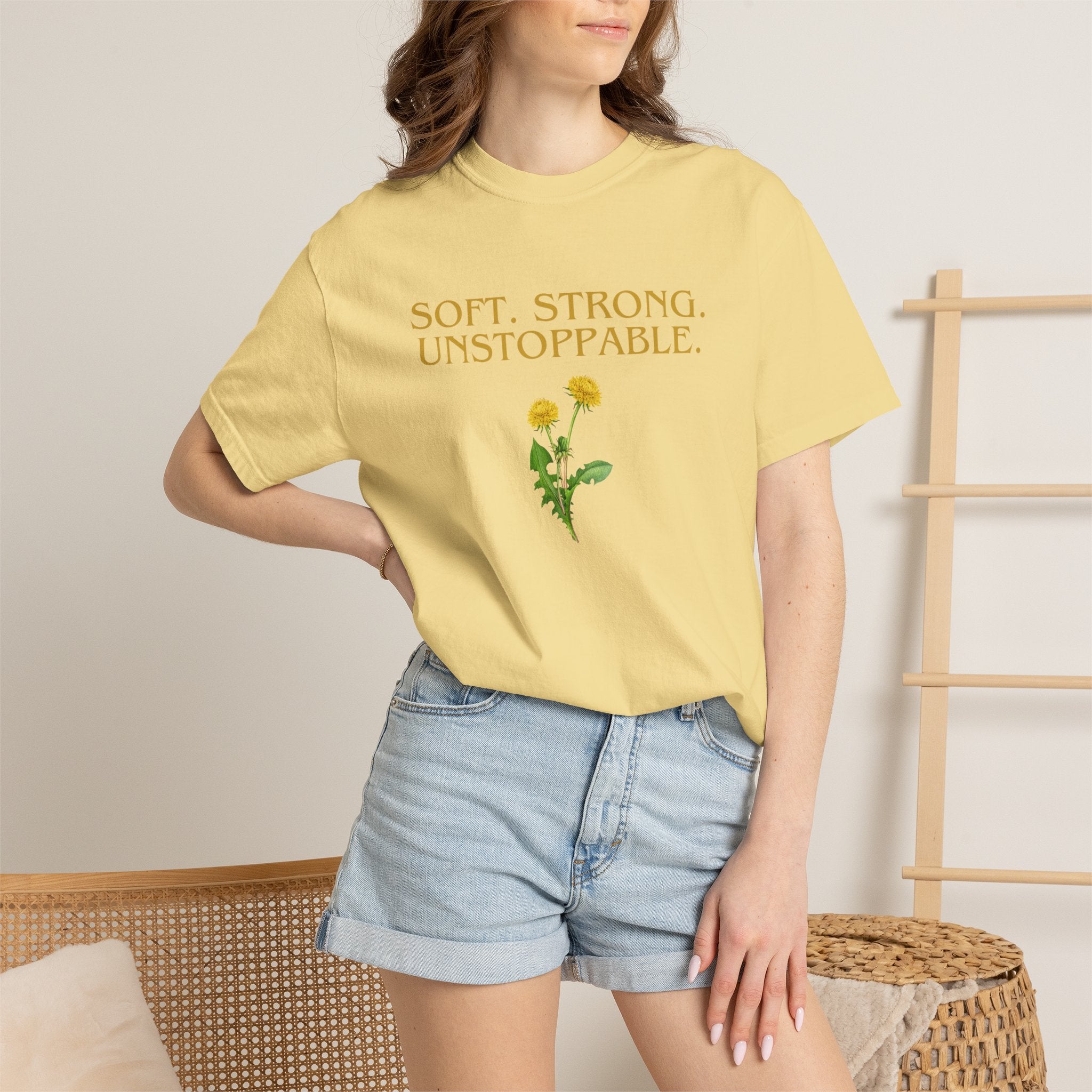 Soft. Strong. Unstoppable. T-Shirt — Floral Empowerment Tee