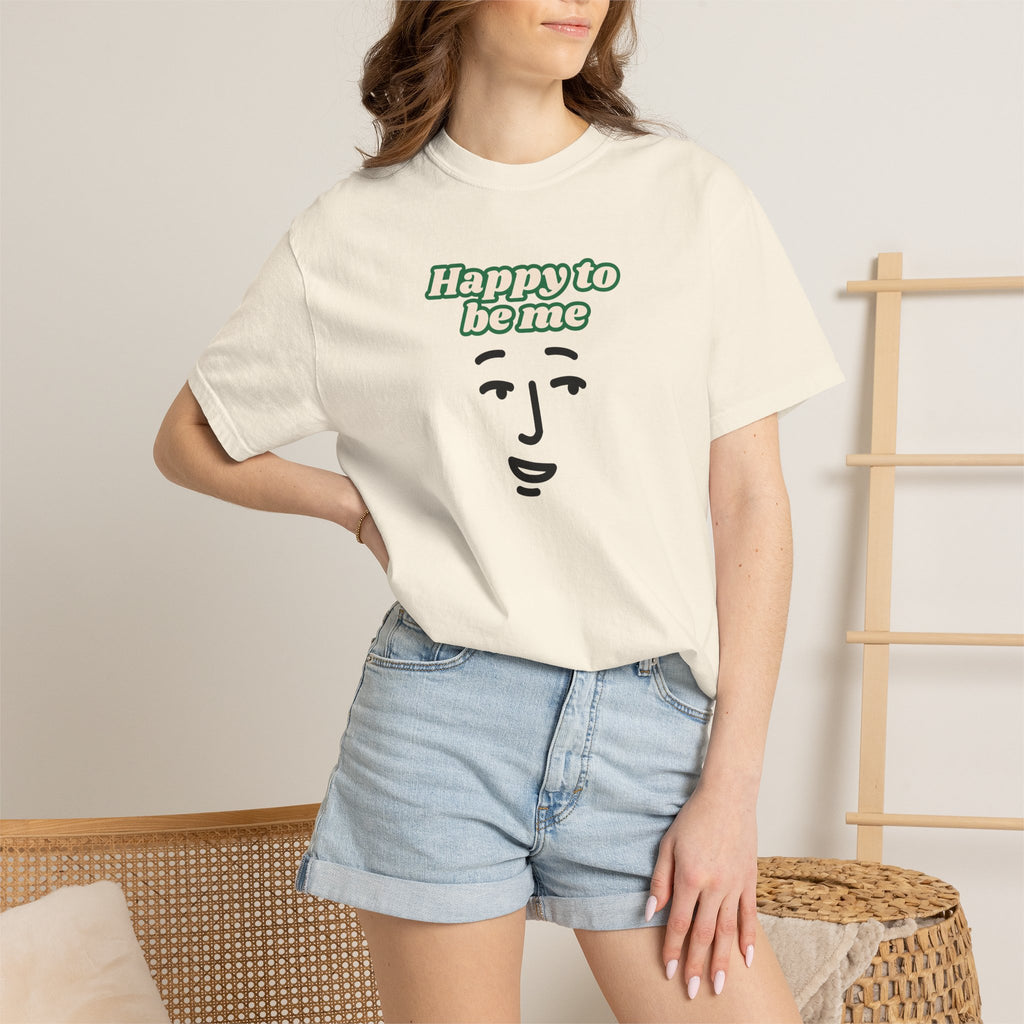 Happy to Be Me Face Graphic T-Shirt | Positive Slogan Tee