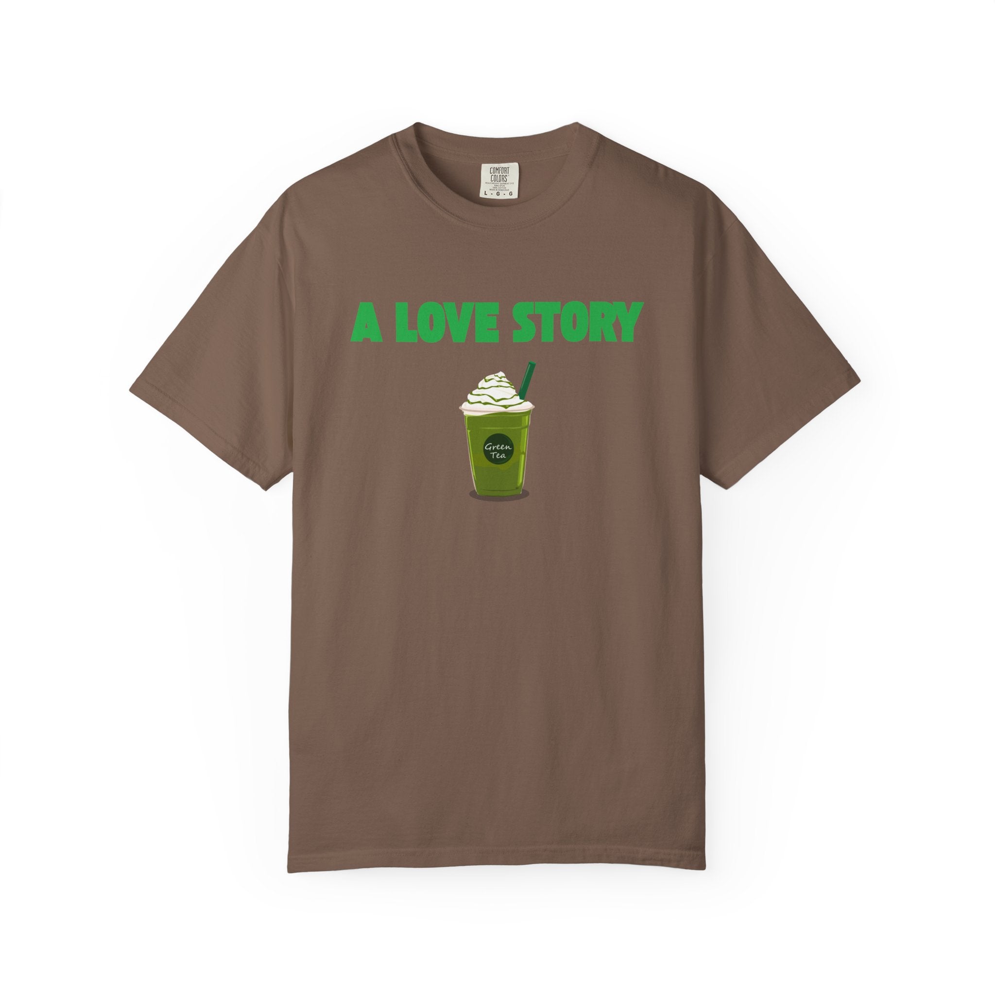 A Love Story Matcha Tee – Cute Matcha Drink Graphic T-Shirt