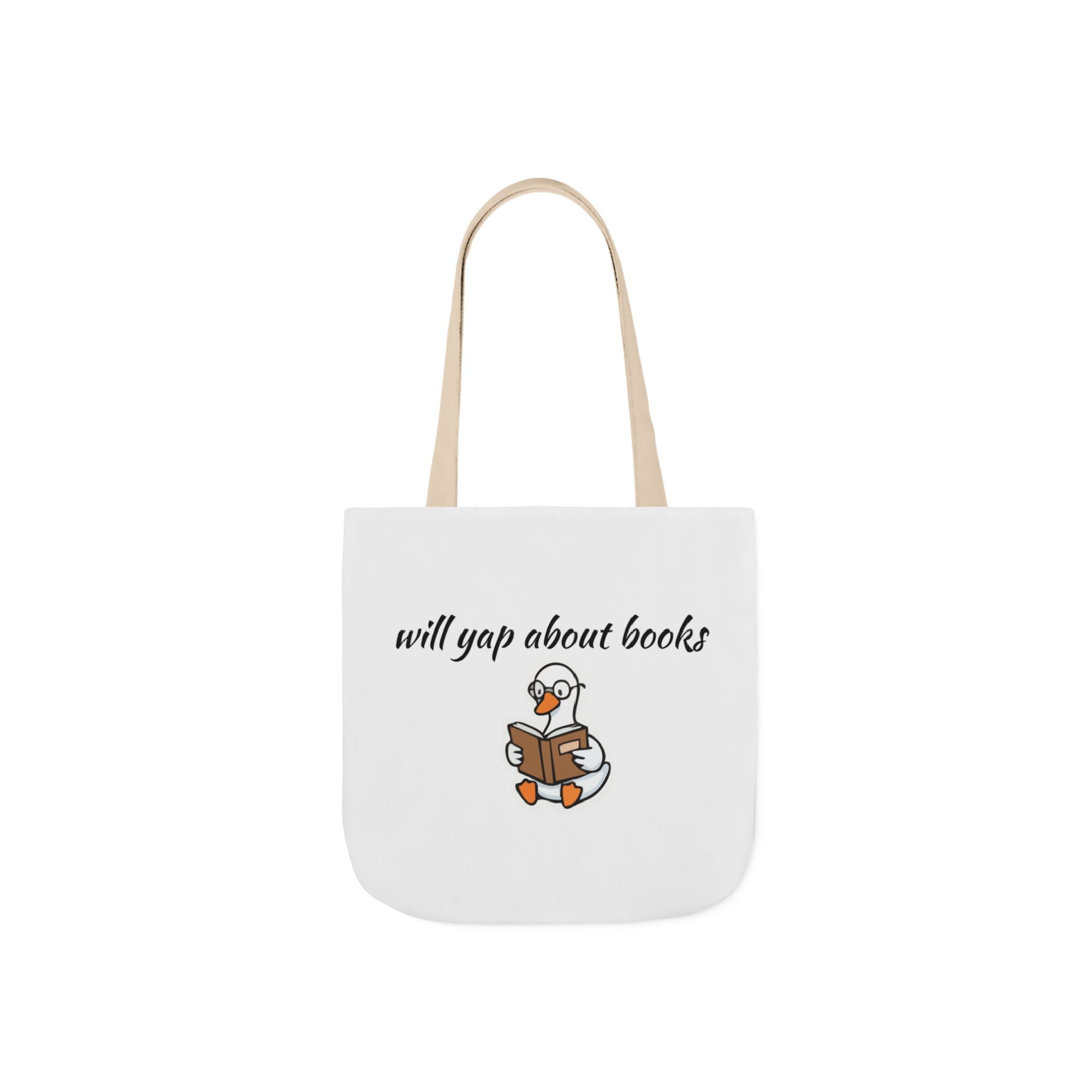 Will Yap About Books Duck Canvas Tote Bag | Cute Book Lover Gift Bag for Readers
