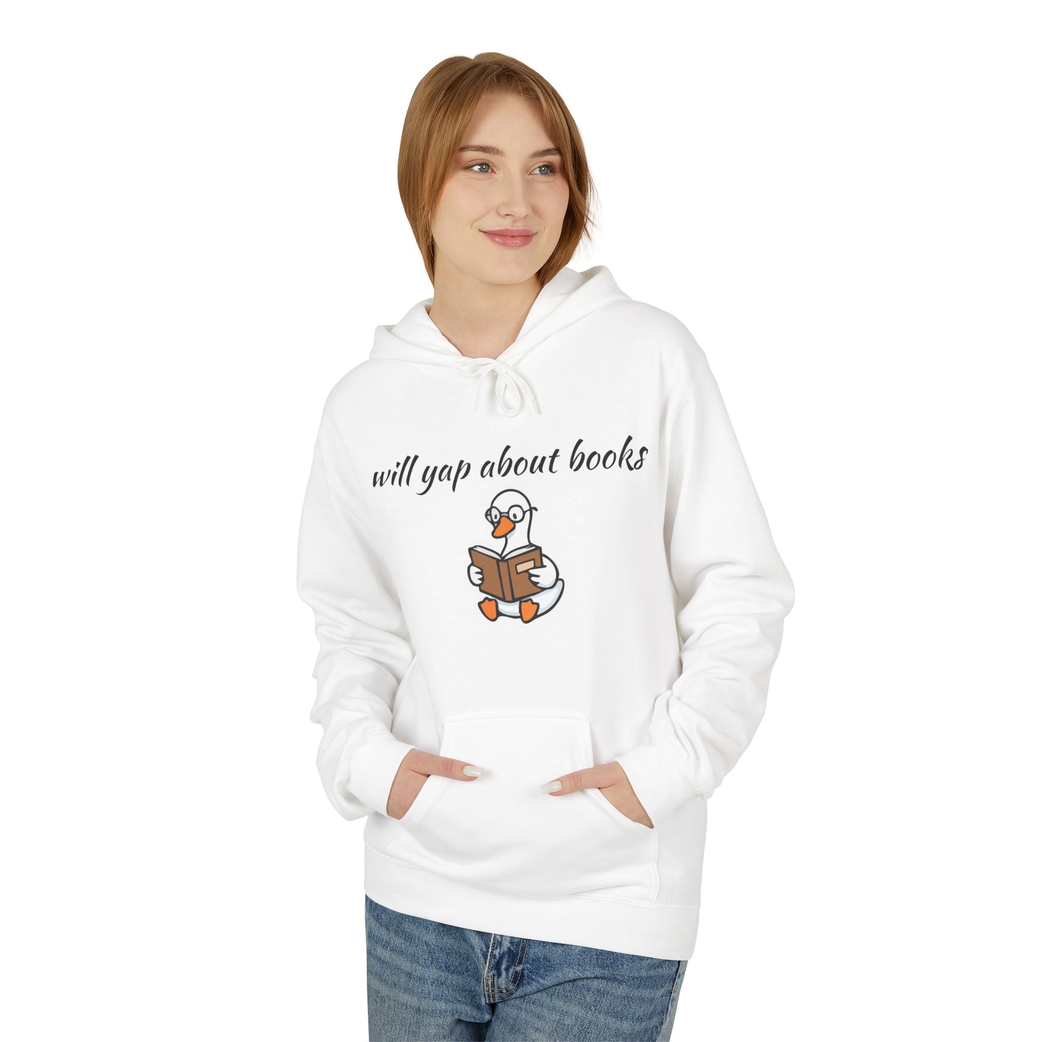 Will Yap About Books Duck Hoodie | Cozy Book Lover Gift Hoodie for Readers & Bookworms