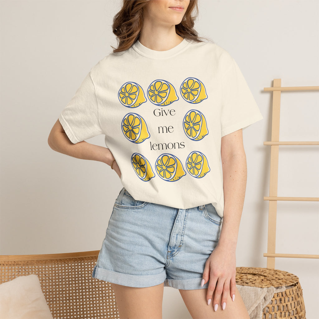 Give Me Lemons T-Shirt | Lemon Slice Graphic Tee, Citrus Floral Design