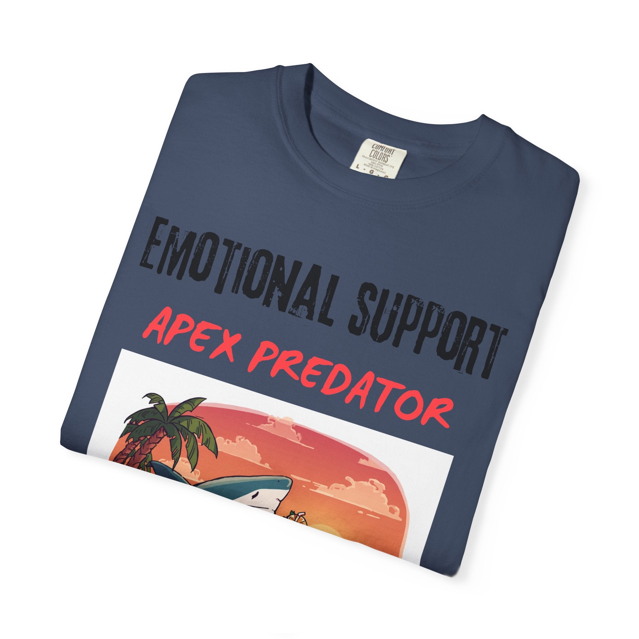 Emotional Support Apex Predator T-Shirt | Shark Beach Sunset Graphic Tee