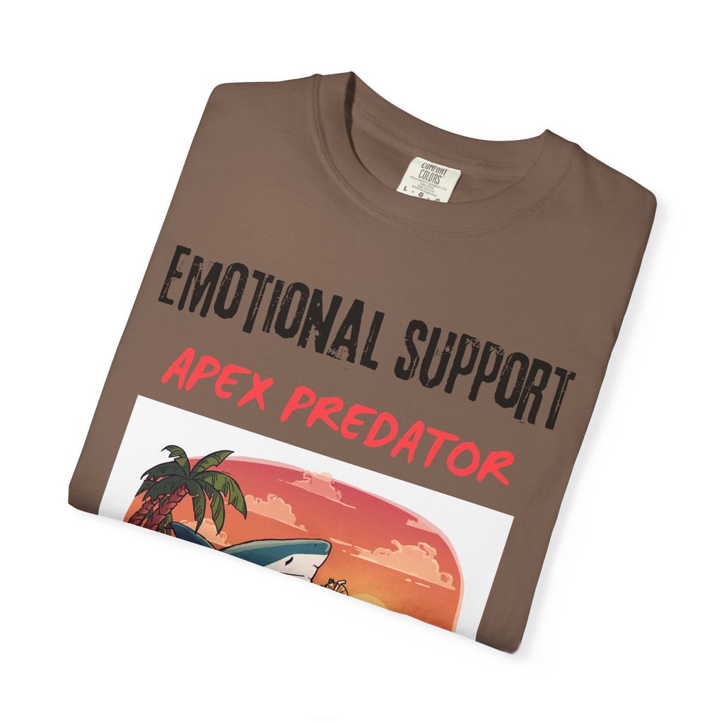 Emotional Support Apex Predator T-Shirt | Shark Beach Sunset Graphic Tee