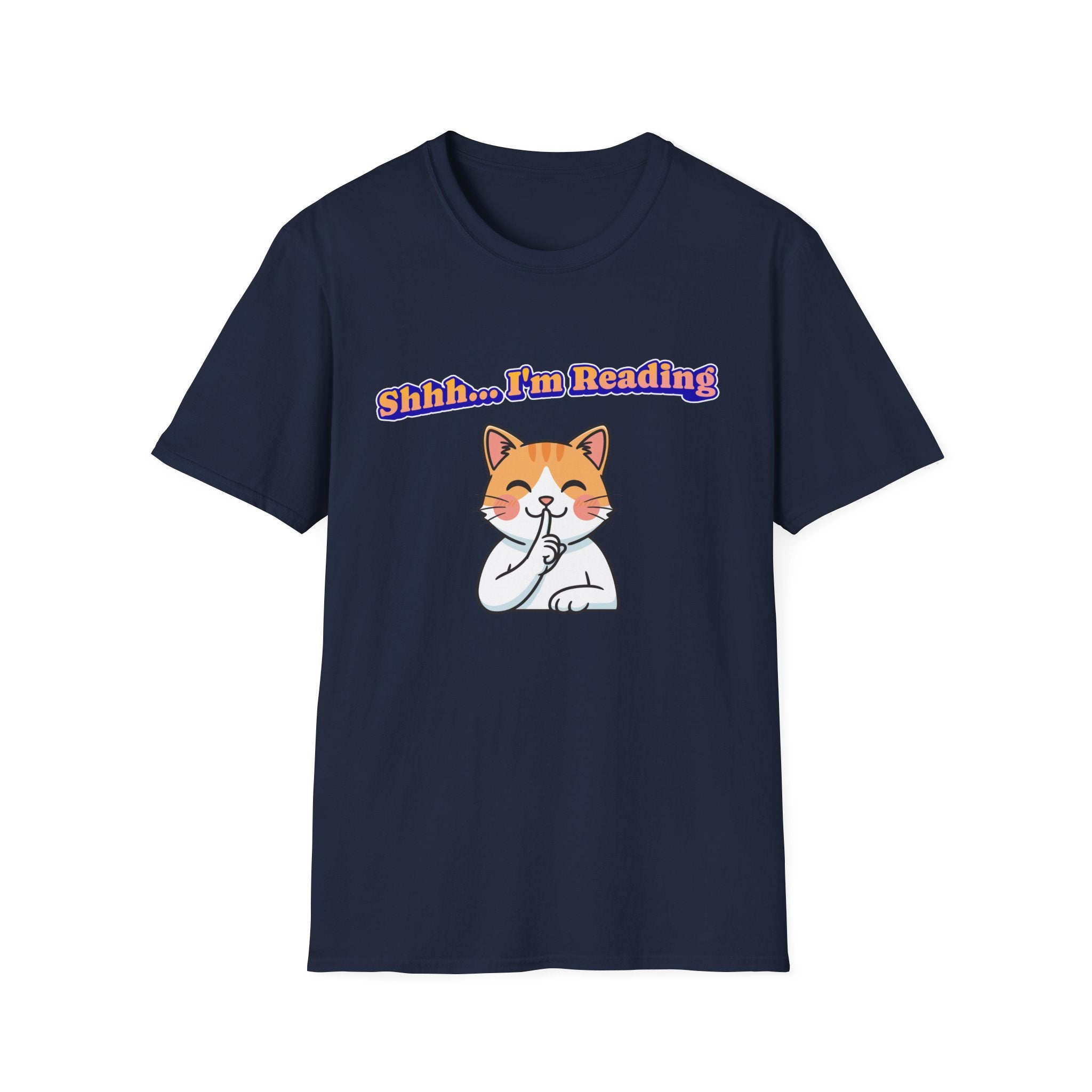Shhh I'm Reading Cat T-Shirt | Funny Cat & Book Lover Gift Tee for Readers