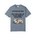Introverted But Willing to Talk About Sleeping sloth T-Shirt | Cute Sleepy Animal Tee