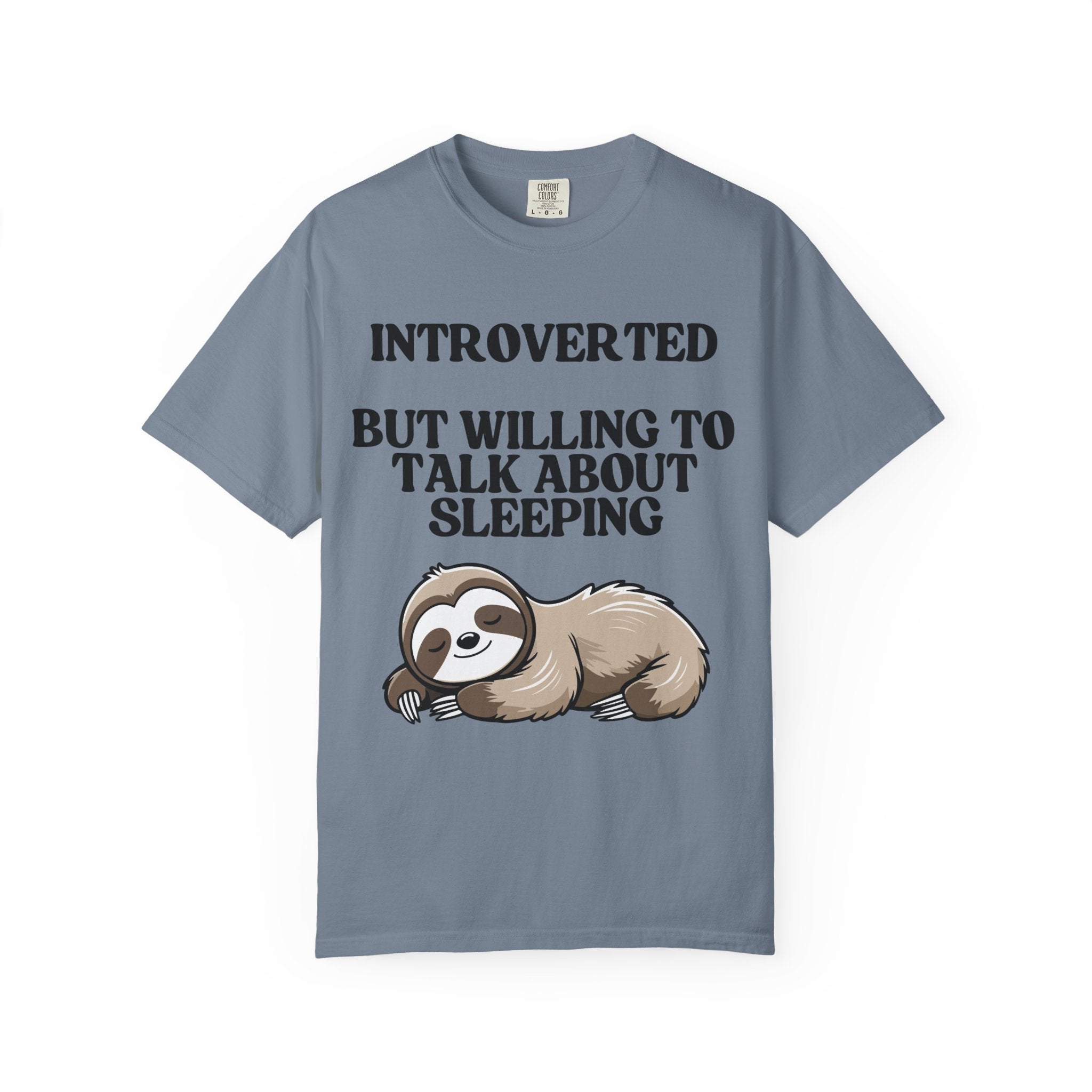 Introverted But Willing to Talk About Sleeping sloth T-Shirt | Cute Sleepy Animal Tee