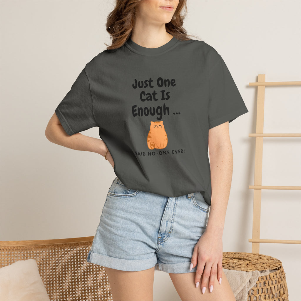 Just One Cat Is Enough Cute Orange Cat Illustration T-shirt | Cat Lover Tee
