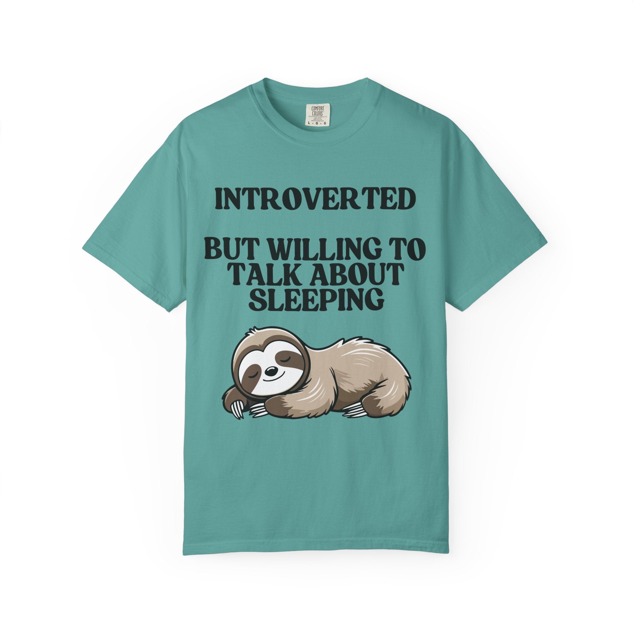 Introverted But Willing to Talk About Sleeping sloth T-Shirt | Cute Sleepy Animal Tee