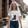Black Cat Approved T-Shirt | Funny Black Cat Lover Gift Tee for Cat Mums & Dads