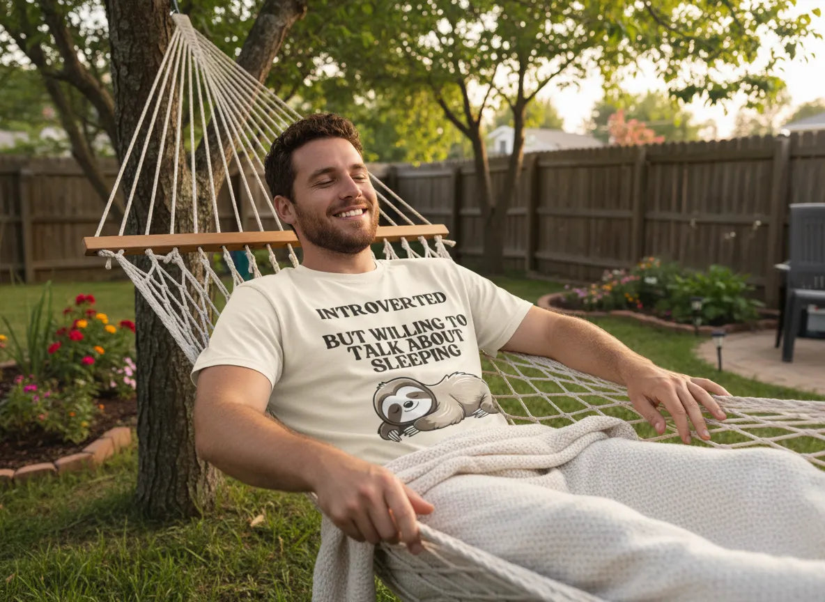 Introverted But Willing to Talk About Sleeping sloth T-Shirt | Cute Sleepy Animal Tee