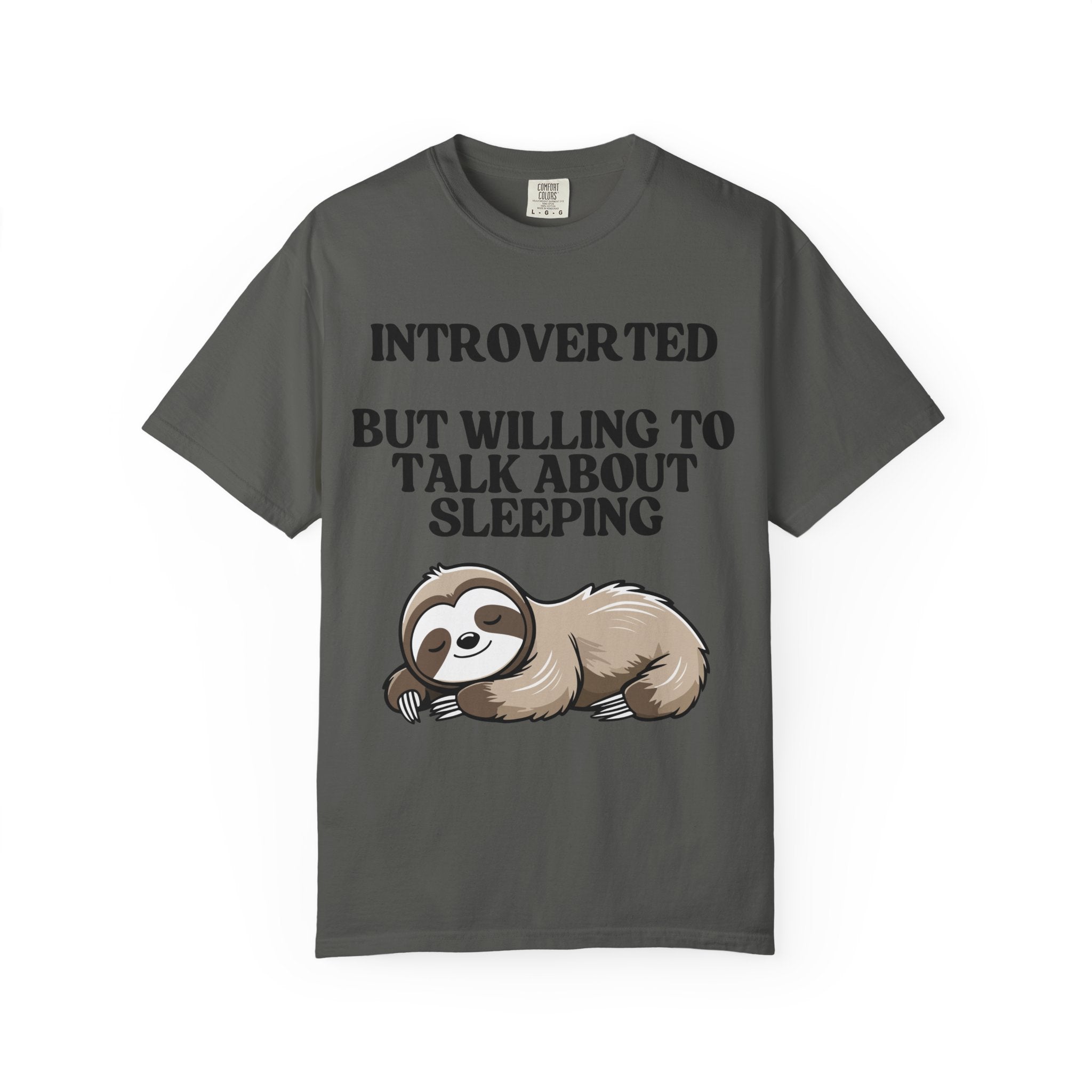 Introverted But Willing to Talk About Sleeping sloth T-Shirt | Cute Sleepy Animal Tee