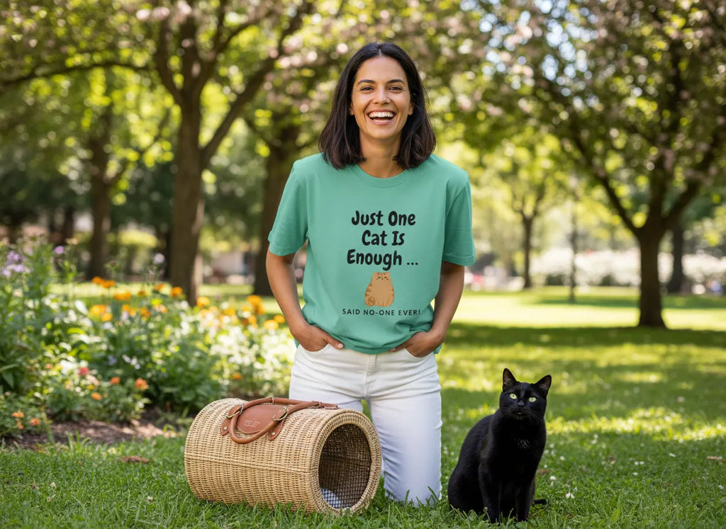 Just One Cat Is Enough Cute Orange Cat Illustration T-shirt | Cat Lover Tee