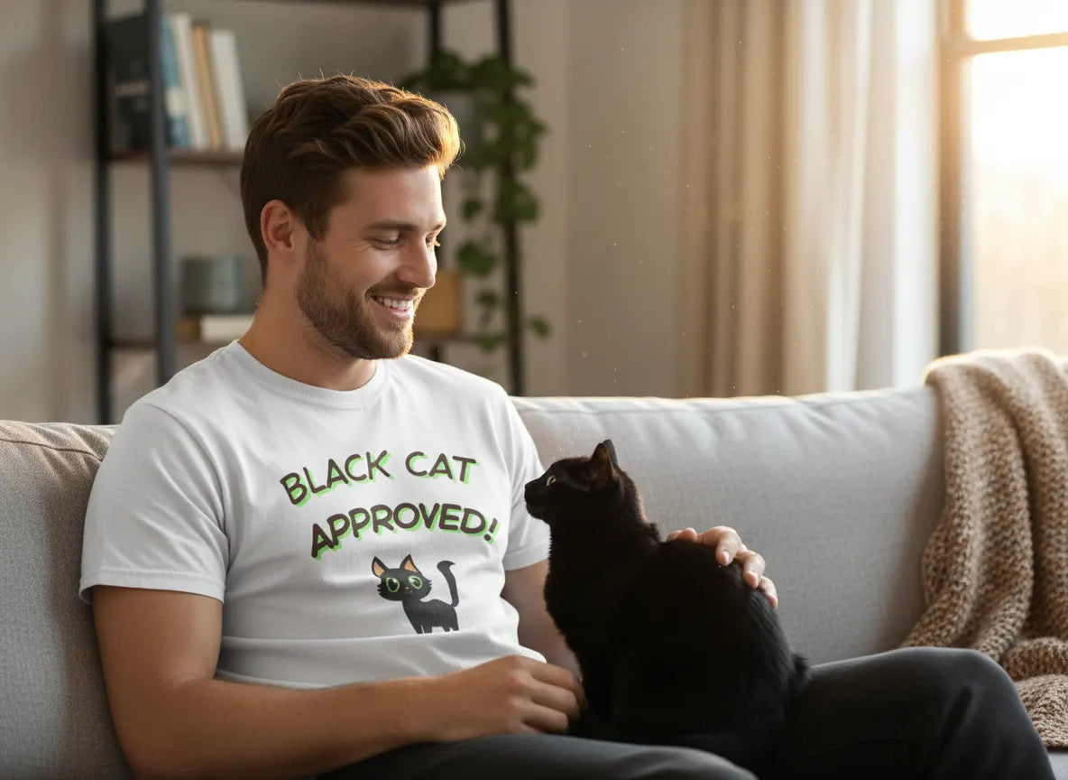 Black Cat Approved! T-Shirt | Cute Black Cat Graphic