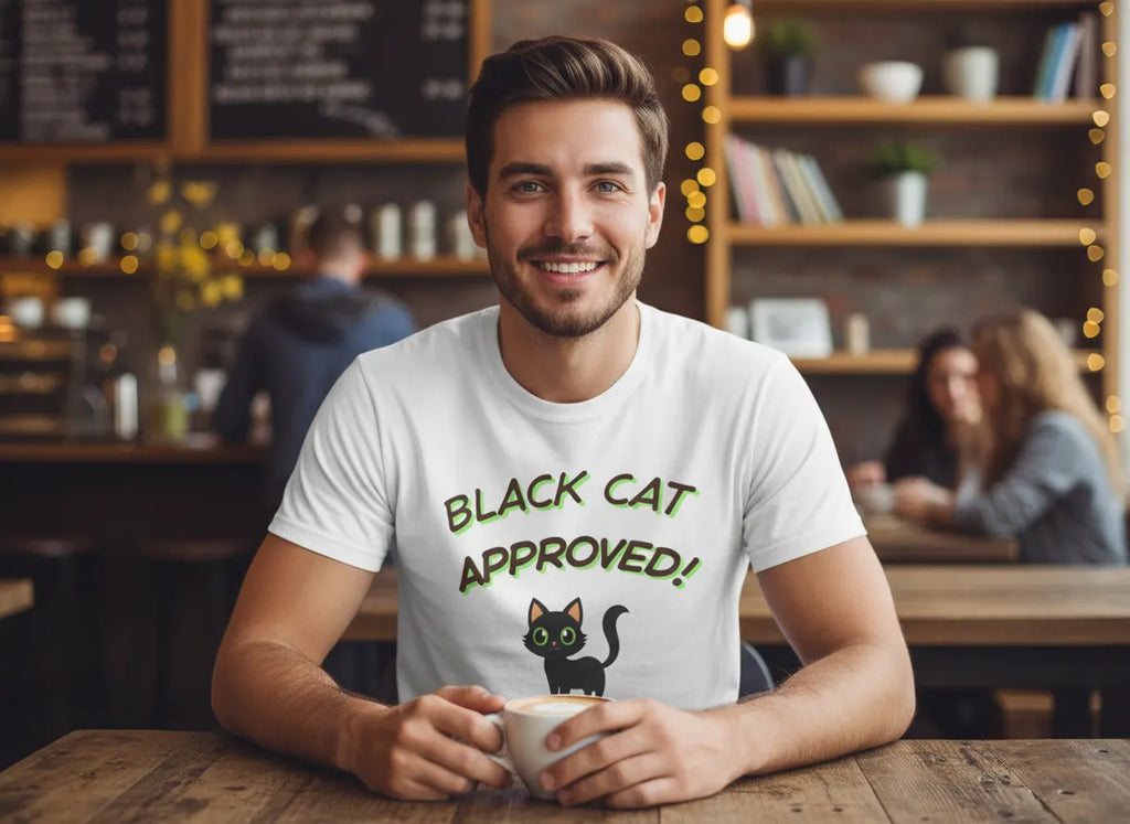 Black Cat Approved! T-Shirt | Cute Black Cat Graphic