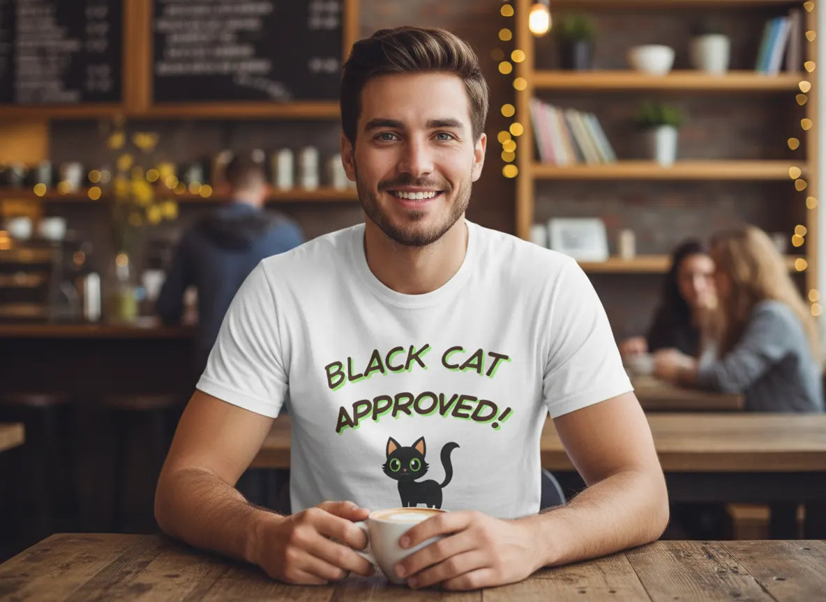 Black Cat Approved! T-Shirt | Cute Black Cat Graphic