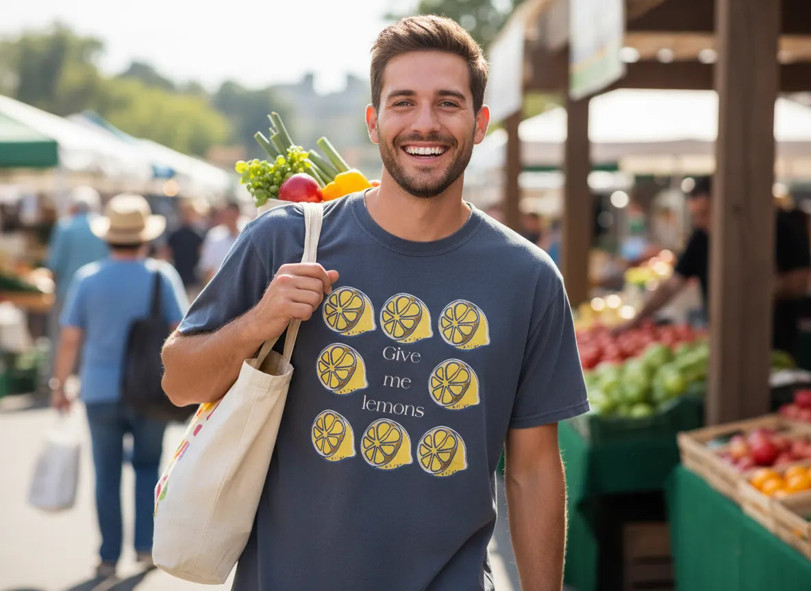 Give Me Lemons T-Shirt | Lemon Slice Graphic Tee, Citrus Floral Design