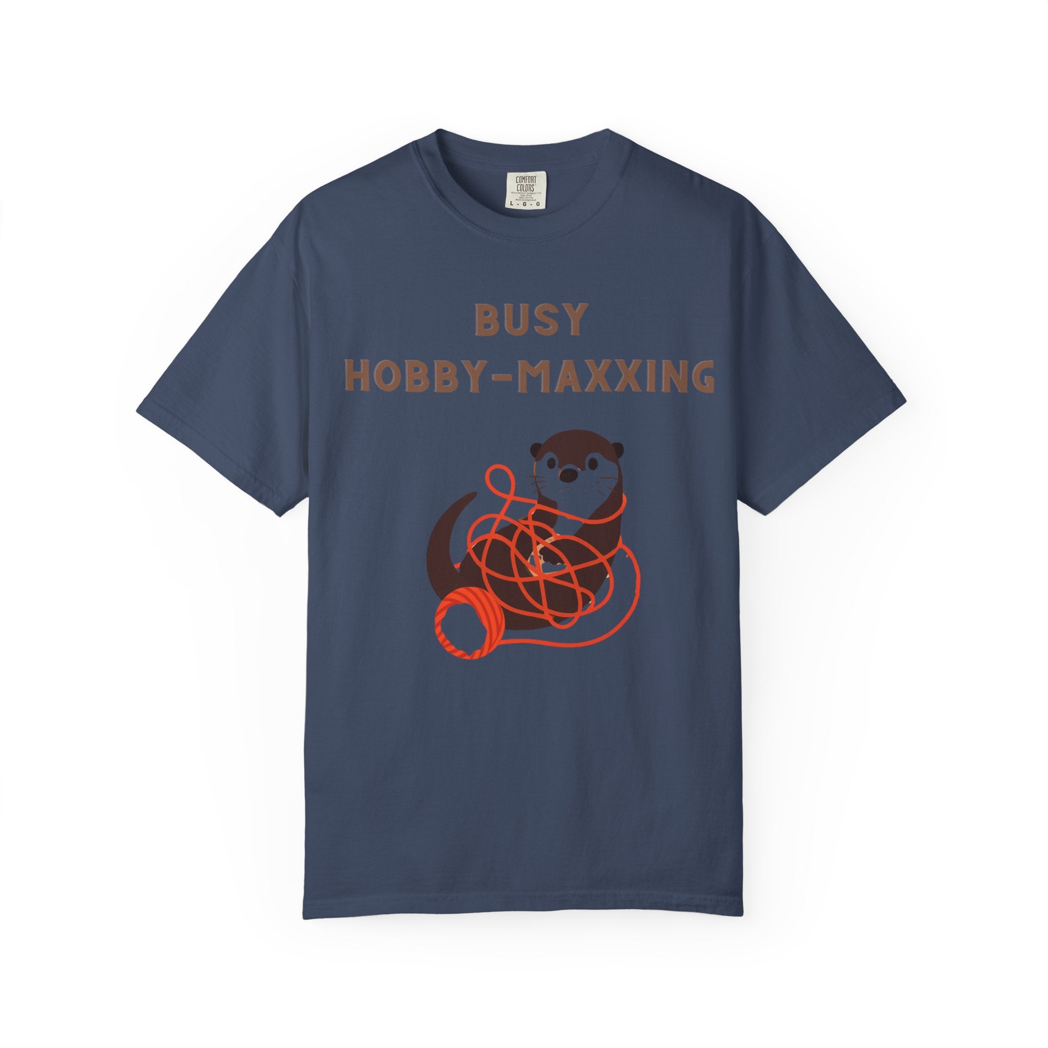 Busy Hobby-Maxxing Otter T-Shirt | Otter with Yarn Tee