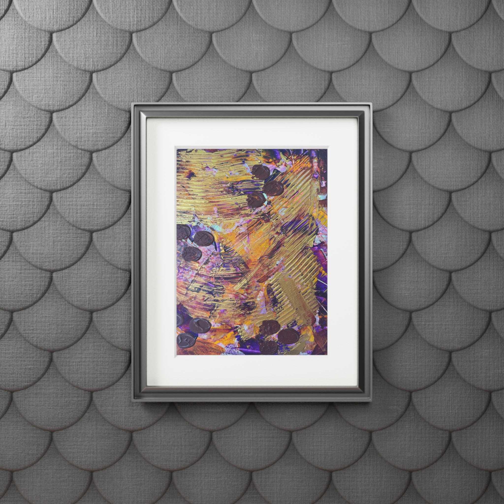 Golden Whispers Giclée Abstract Art Print | Passepartout Mounted Fine Art Print | Modern Colourful Wall Art