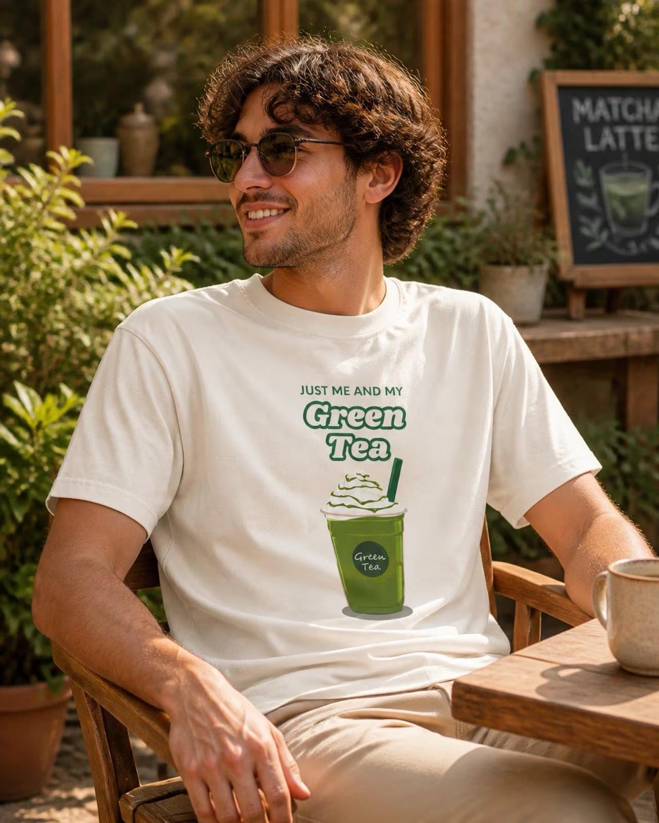Just Me and My Green Tea T-Shirt | Matcha Drink Graphic Tee