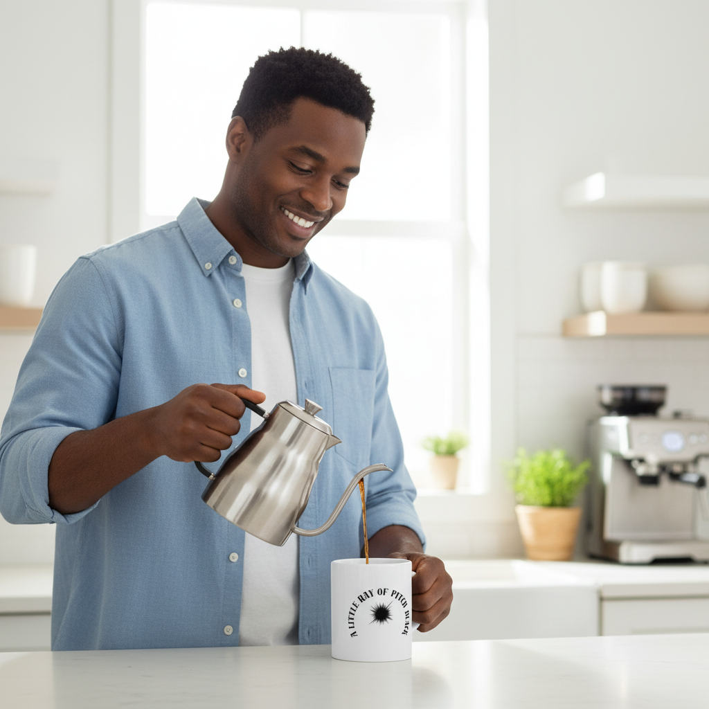 A Little Ray of Pitch Black Mug | Ceramic Coffee Cup 11oz