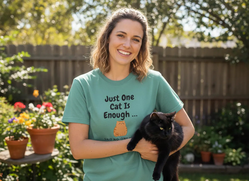 Just One Cat Is Enough Cute Orange Cat Illustration T-shirt | Cat Lover Tee