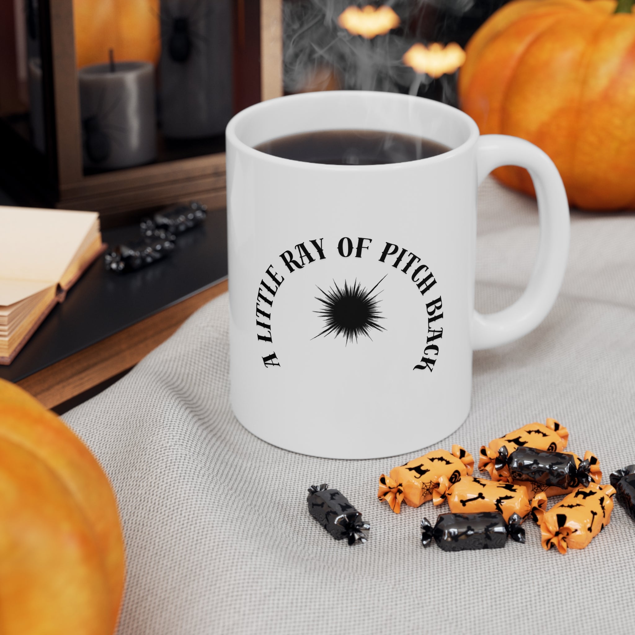 A Little Ray of Pitch Black Mug | Ceramic Coffee Cup 11oz