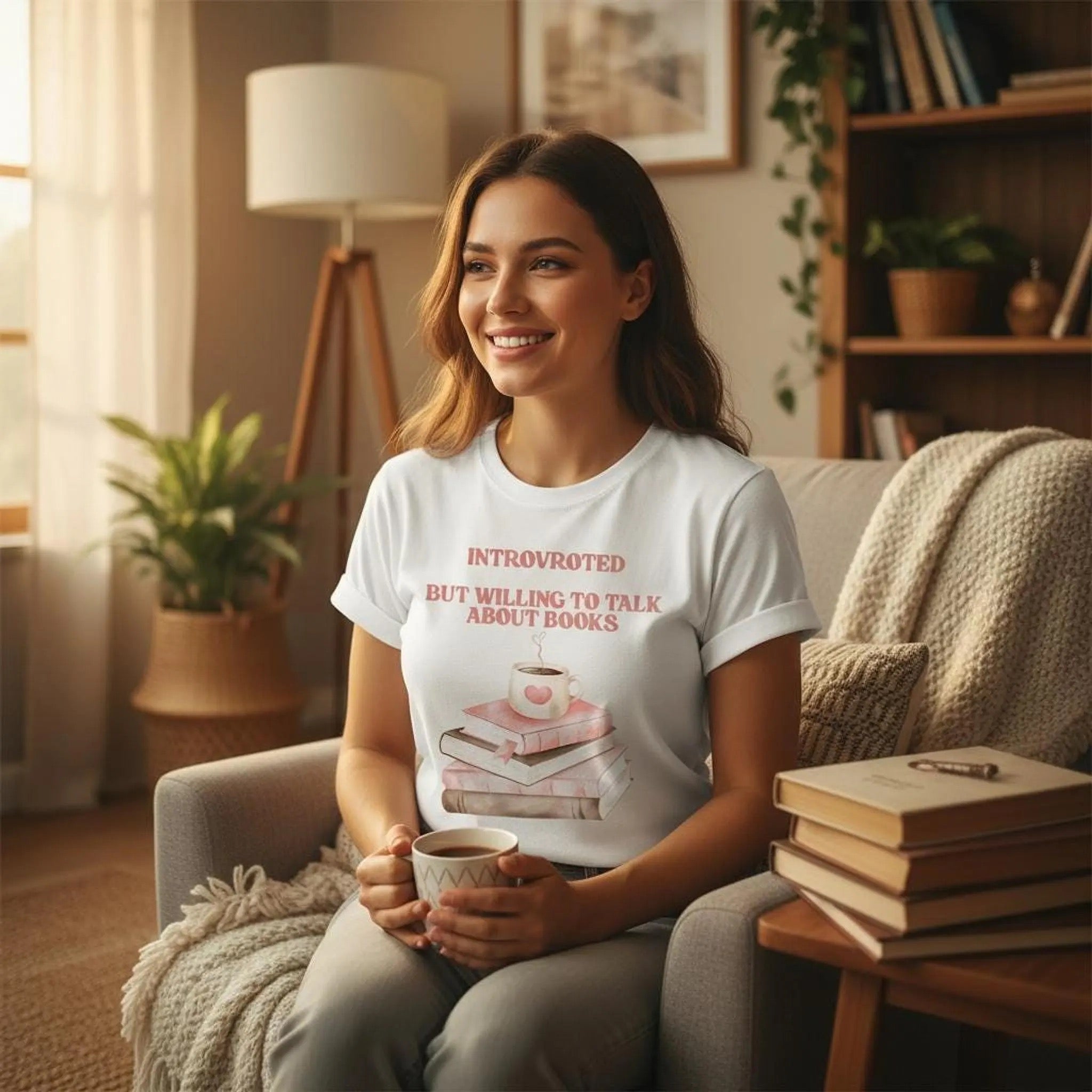 Introverted But Willing to Talk About Books T-Shirt | Book Lover Gift Tee