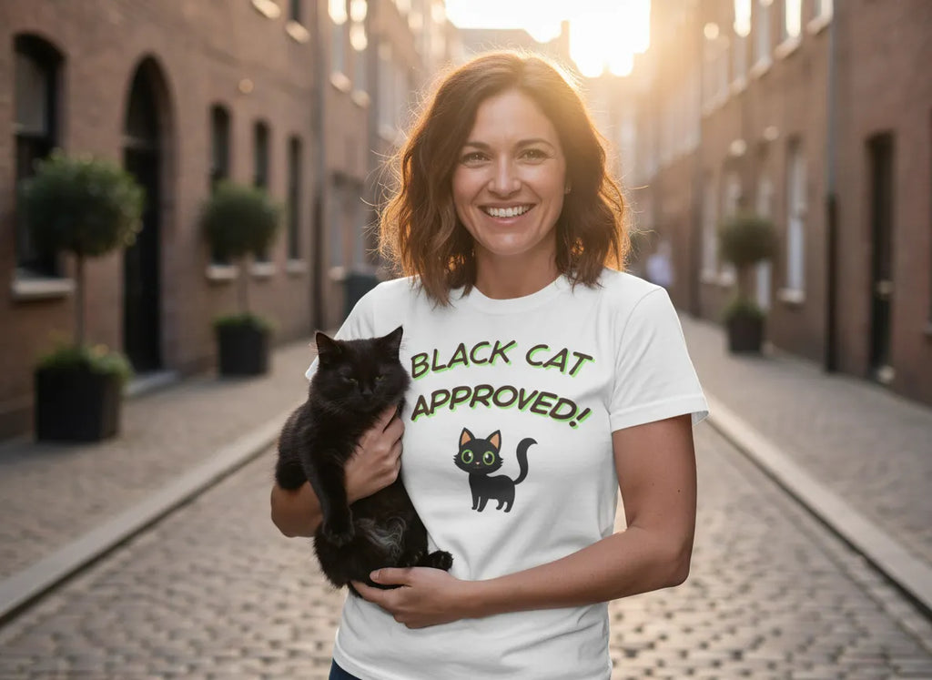 Black Cat Approved! T-Shirt | Cute Black Cat Graphic