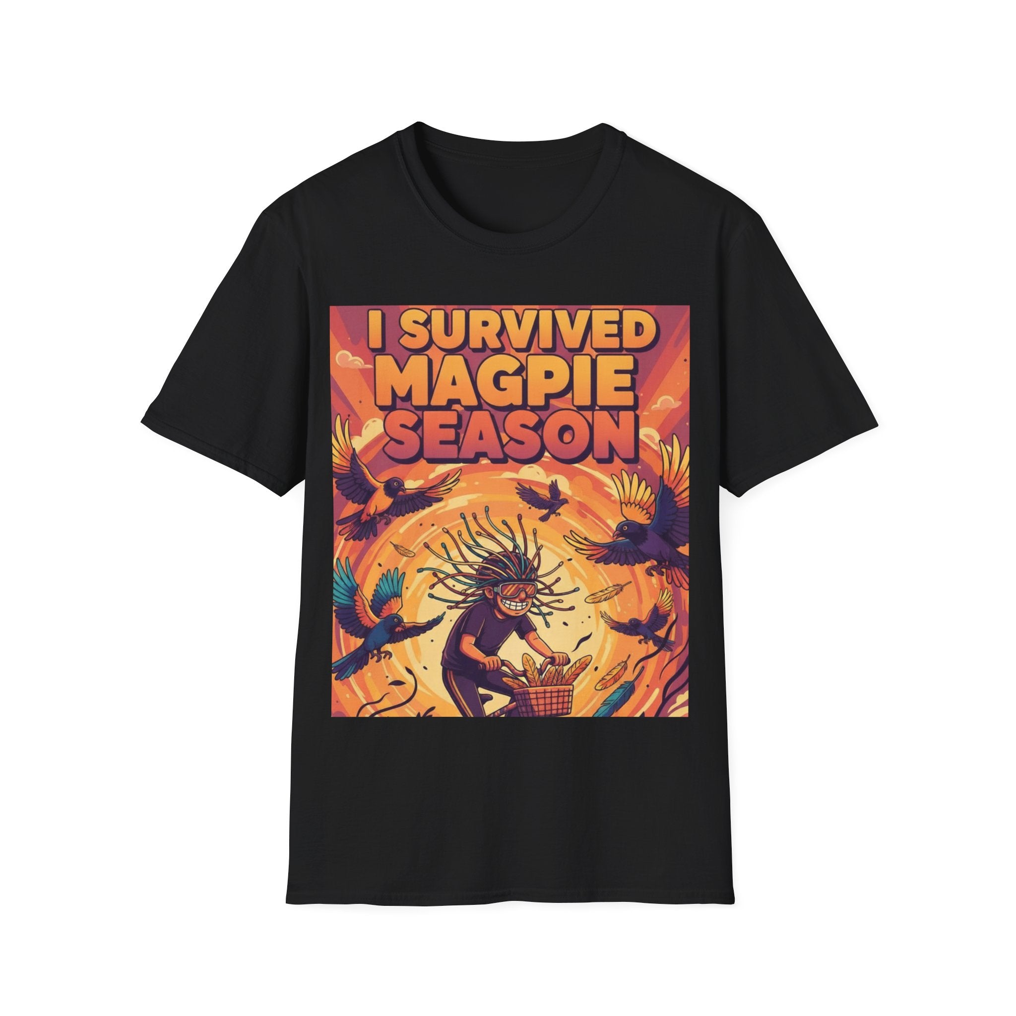 I Survived Magpie Season T-Shirt | Funny Australian Bird Tee for Aussie Humour Fans