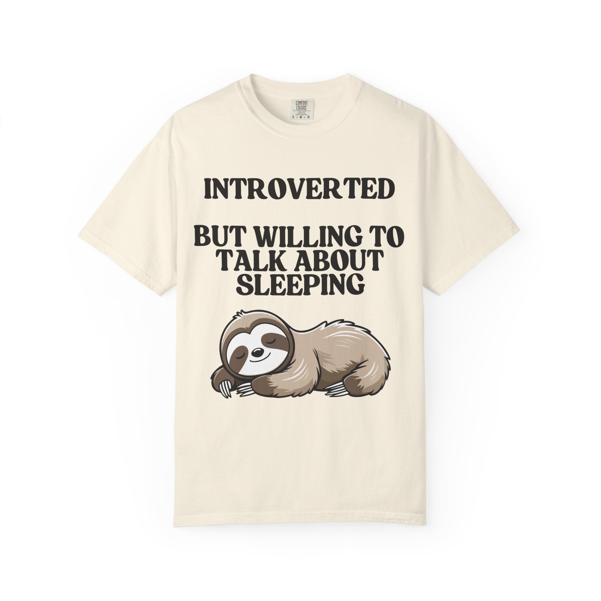 Introverted But Willing to Talk About Sleeping sloth T-Shirt | Cute Sleepy Animal Tee