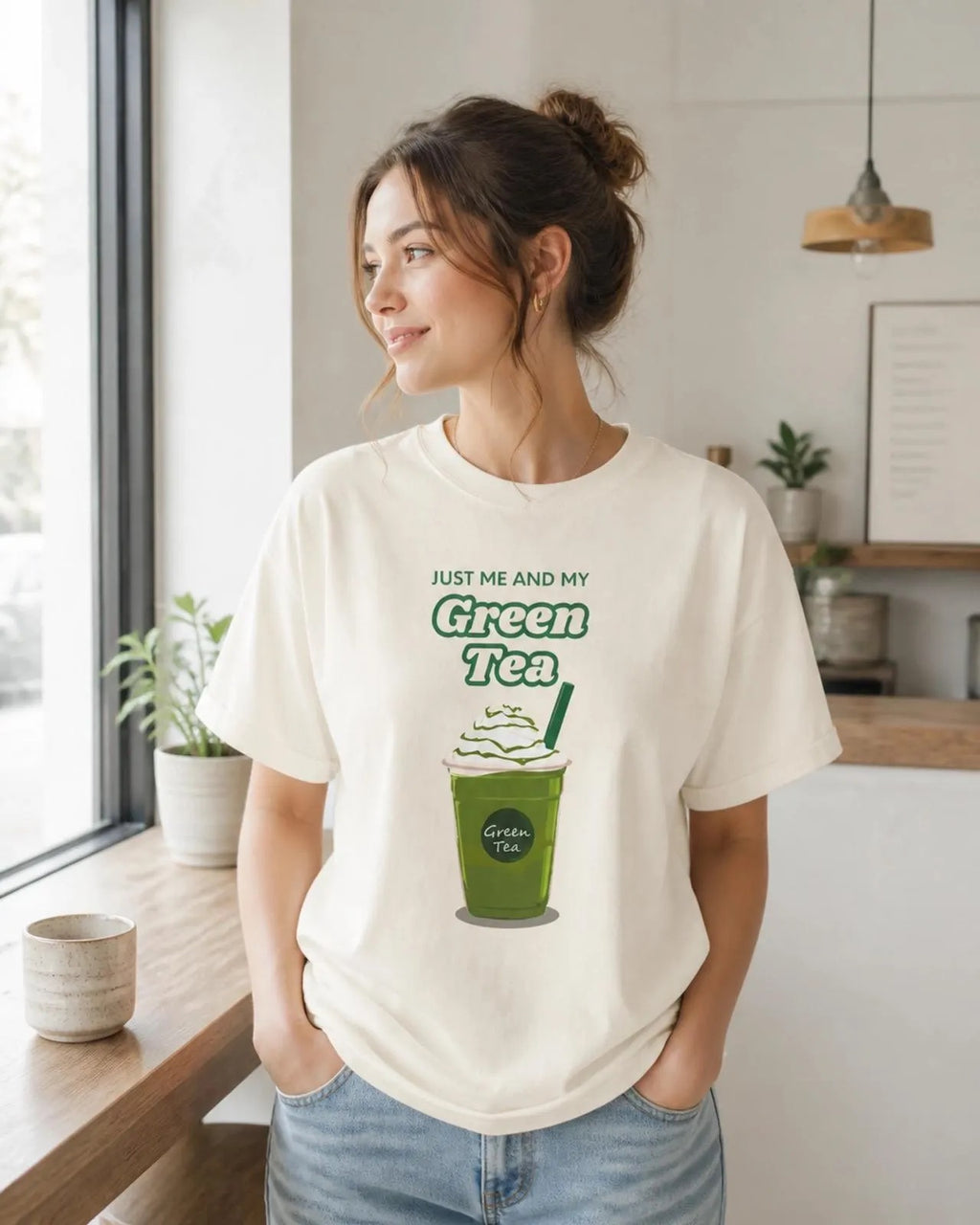 Just Me and My Green Tea T-Shirt | Matcha Drink Graphic Tee