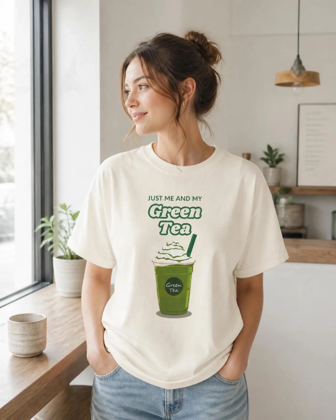 Just Me and My Green Tea T-Shirt | Matcha Drink Graphic Tee
