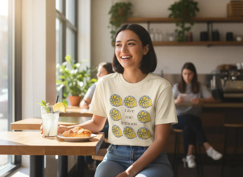 Give Me Lemons T-Shirt | Lemon Slice Graphic Tee, Citrus Floral Design