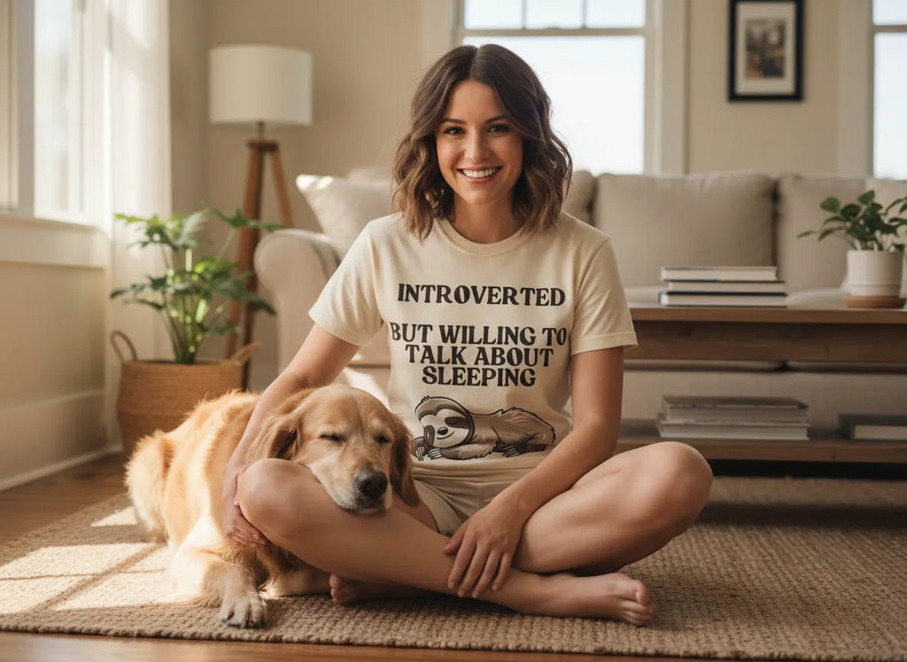 Introverted But Willing to Talk About Sleeping sloth T-Shirt | Cute Sleepy Animal Tee
