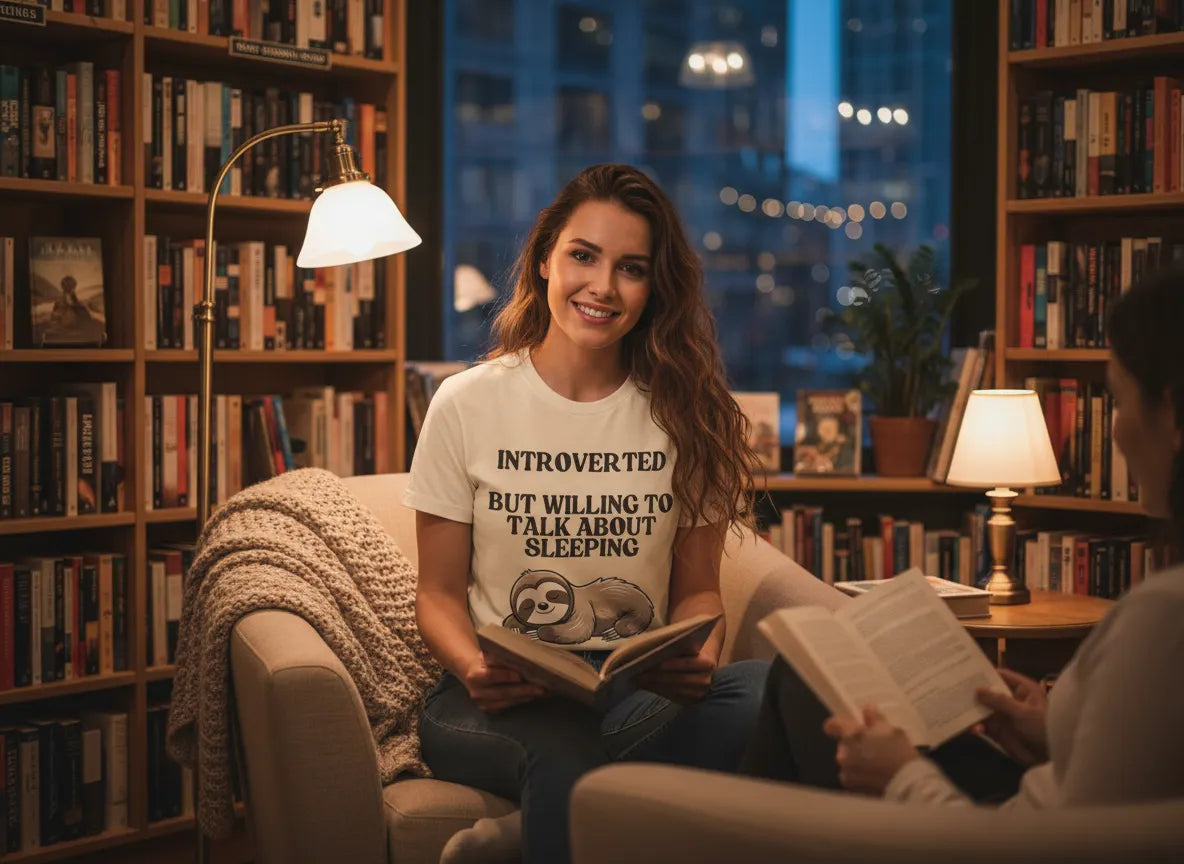Introverted But Willing to Talk About Sleeping sloth T-Shirt | Cute Sleepy Animal Tee