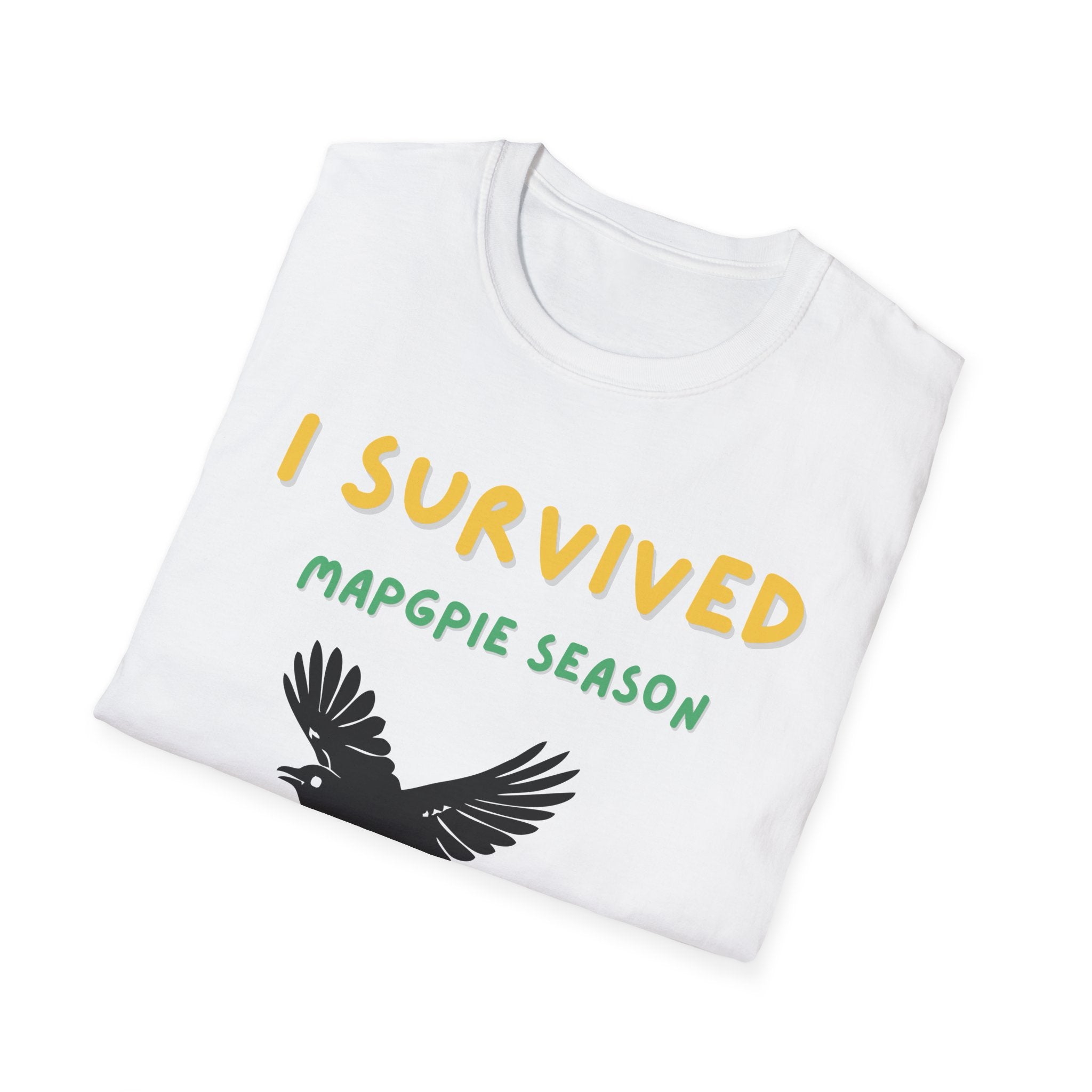 I Survived Magpie Season T-Shirt | Funny Aussie Bird Gift Tee for Nature Lovers